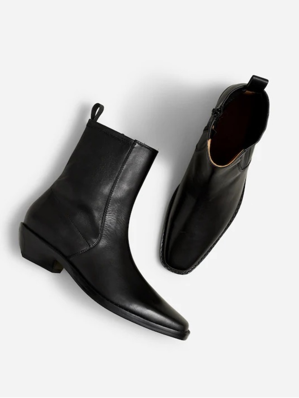 NWOB Madewell The Idris Ankle Boot Leather Black Size 9 NX431